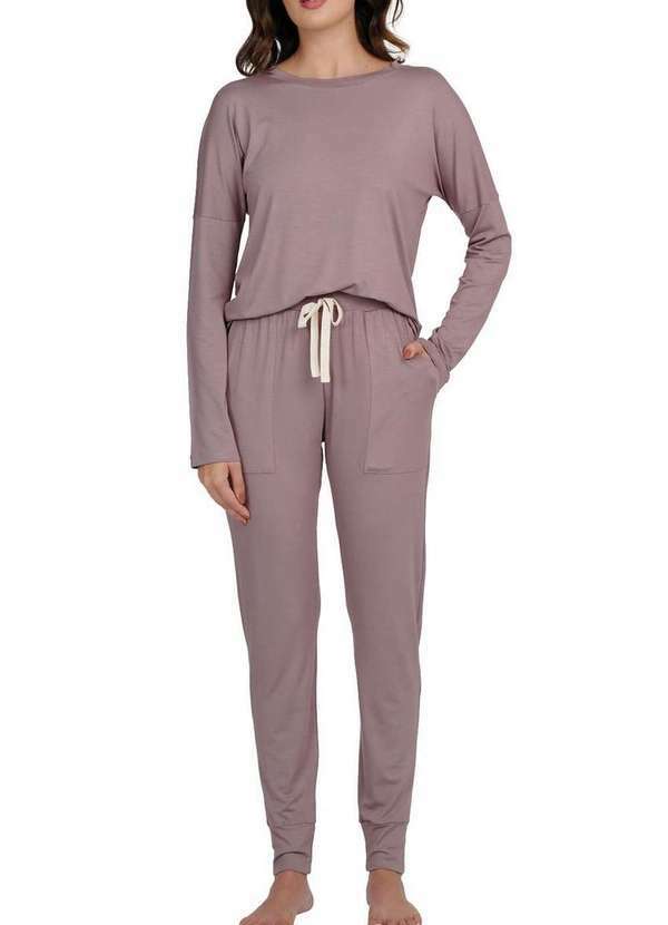 Podiun - Pijama Feminino Longo Podiun 255110 432-Sépia