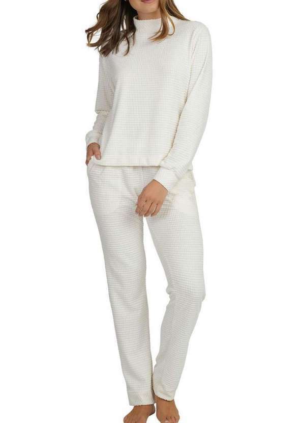 Podiun - Pijama Feminino Longo Podiun 255197 026-Off-White