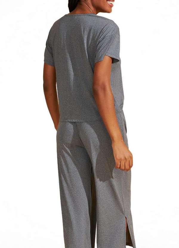 Recco - Pijama Feminino Longo Recco 17951 00134-Mescla-Cinza 2