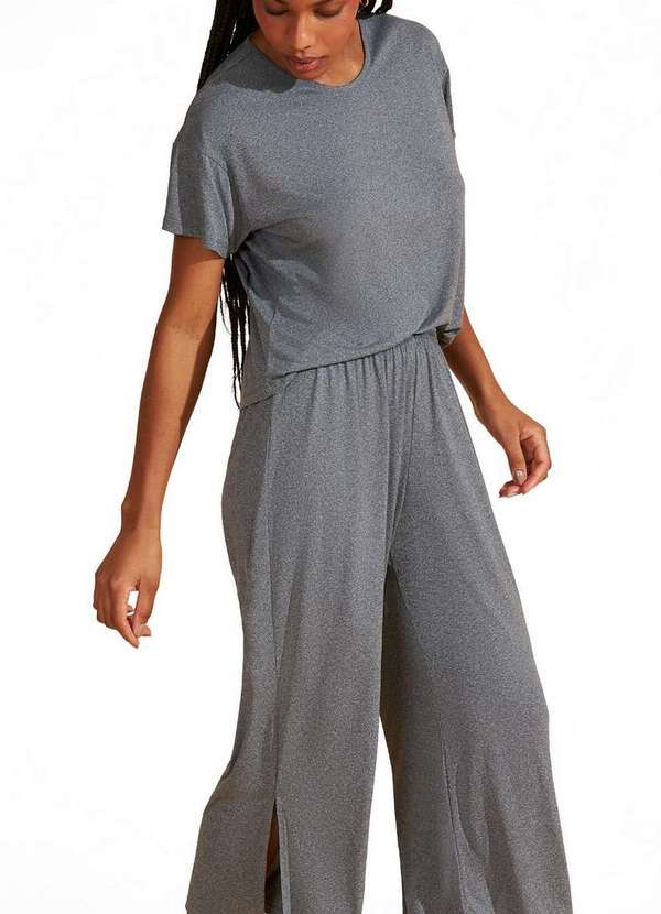 Recco - Pijama Feminino Longo Recco 17951 00134-Mescla-Cinza 3