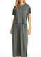 Recco - Pijama Feminino Longo Recco 17951 00134-Mescla-Cinza - variação: 19301-Mescla-Verde-Veneza