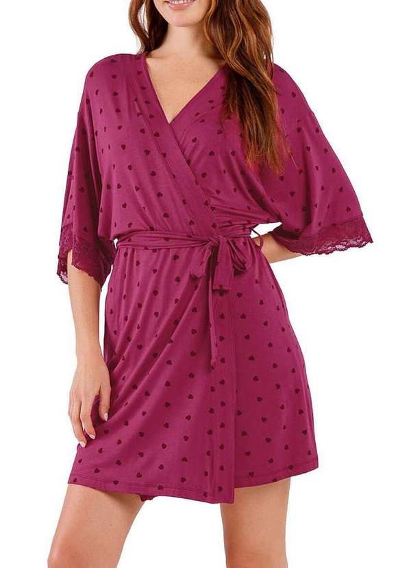 Cor com Amor - Robe Feminino Curto Cor com Amor 2010563 Vinho