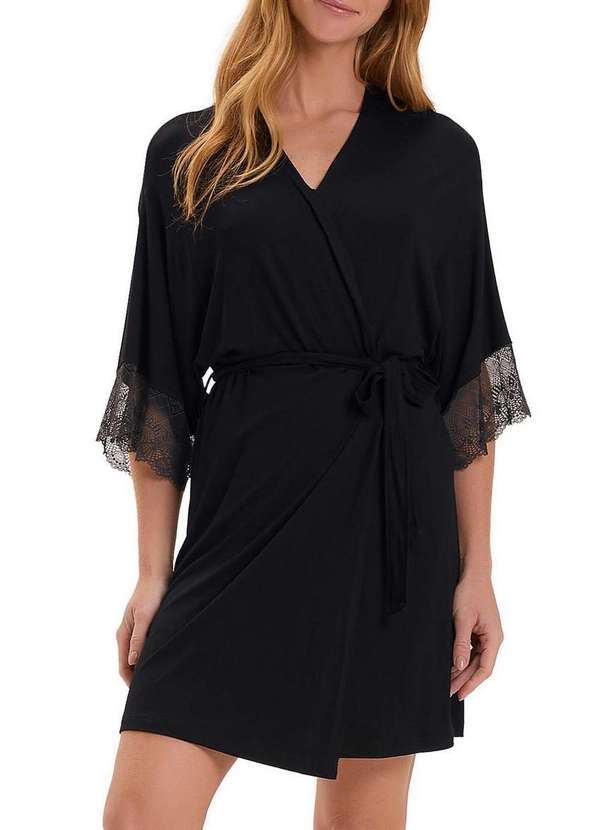 Cor com Amor - Robe Feminino Curto Cor com Amor 2010950 Preto