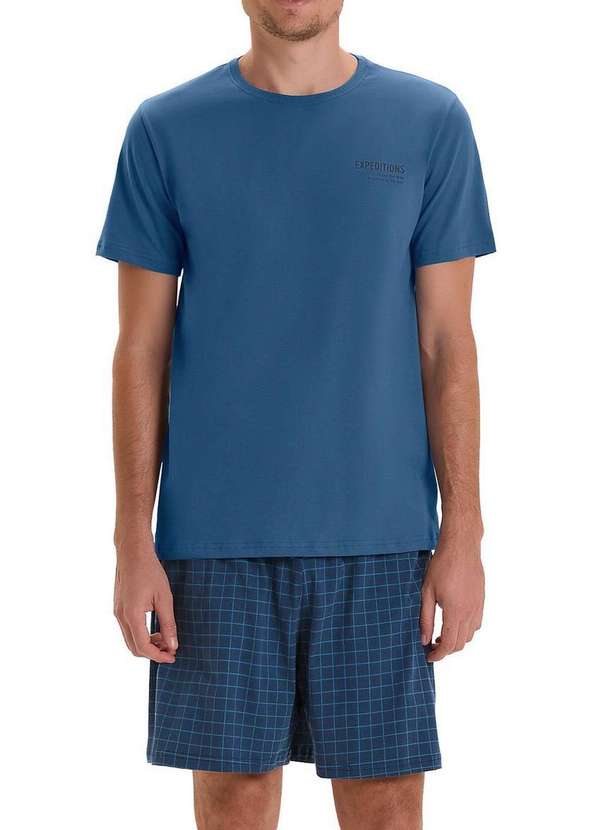 Cor com Amor - Pijama Masculino Curto Cor com Amor 2030167 Azul