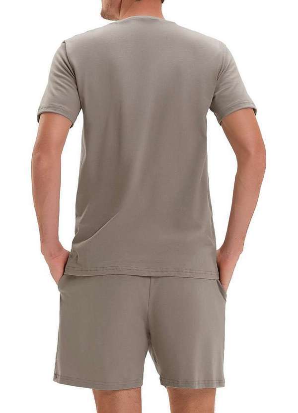 Cor com Amor - Pijama Masculino Curto Cor com Amor 2030182 Marrom 2