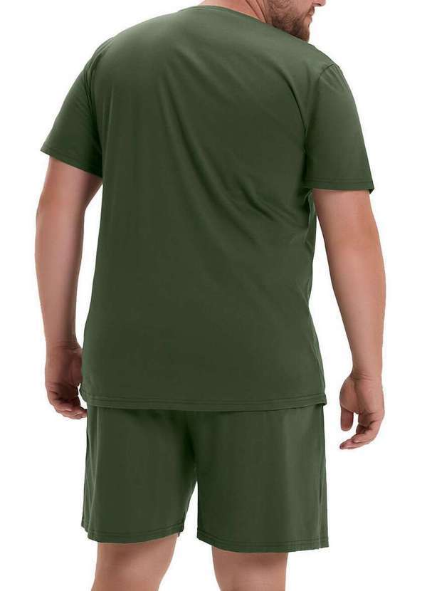 Cor com Amor - Pijama Masculino Curto Cor com Amor 2040041 Plus Size Verde 2