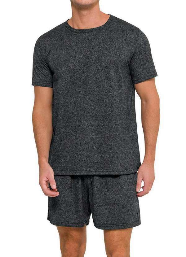 Espaço Pijama - Pijama Masculino Curto Espaço Pijama 4030015 Cinza-Escuro