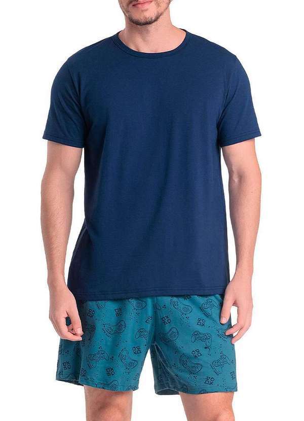 Espaço Pijama - Pijama Masculino Curto Espaço Pijama 4030026 Azul