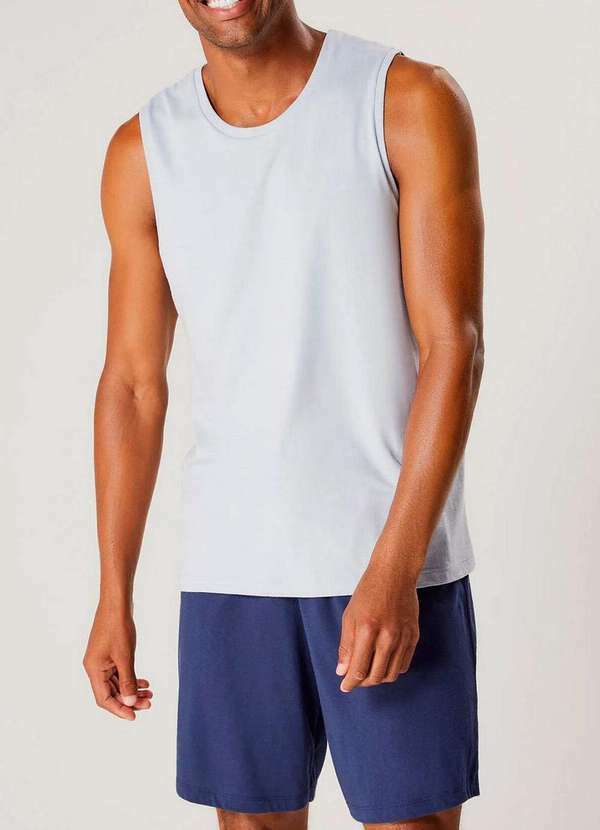 Hering - Pijama Masculino Curto Hering 7ata Az5-Azul-Claro