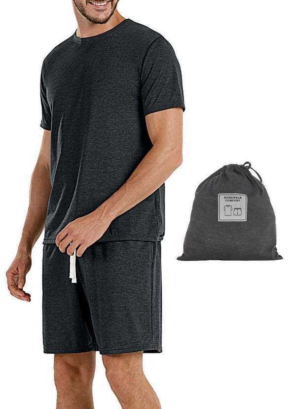 Cor com Amor - Pijama Masculino Curto Kputz 2030048 Chumbo