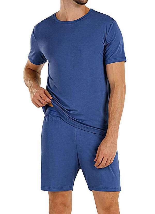 Cor com Amor - Pijama Masculino Curto Kputz 2030053 Azul