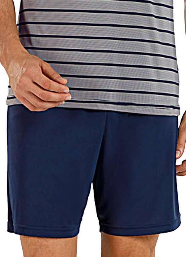 Cor com Amor - Pijama Masculino Curto Kputz 2030091 Mescla-Listras-Azul 4