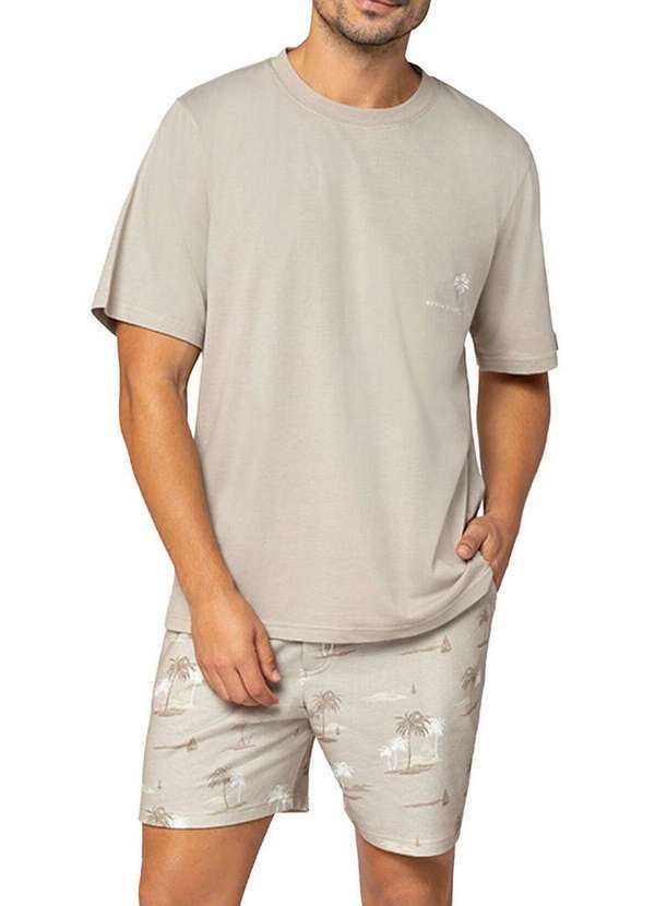 Lupo - Pijama Masculino Curto Lupo 28606-001 6650-Caqui