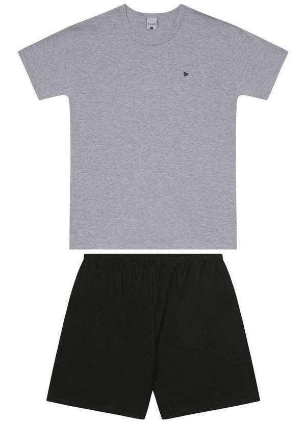 Malwee - Pijama Masculino Curto Malwee 1000121170 50000-Cinza-Mescla
