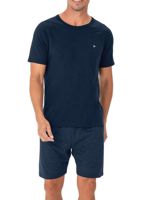 Malwee - Pijama Masculino Curto Malwee 1000122463 02023-Azul-Marinho