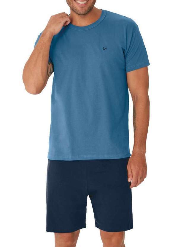 Malwee - Pijama Masculino Curto Malwee 1000130722 00845-Azul-Marinho
