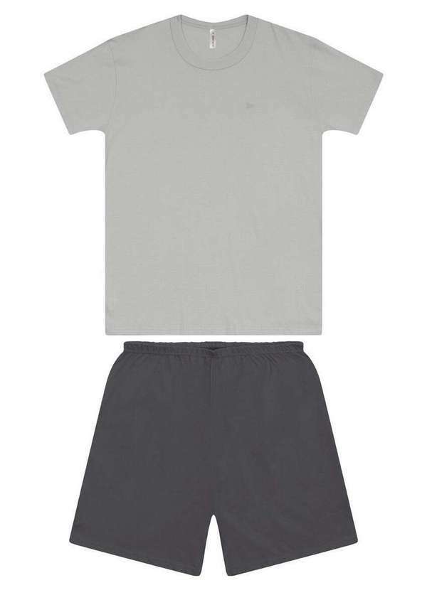 Malwee - Pijama Masculino Curto Malwee 1000130722 01361-Cinza-Grafite