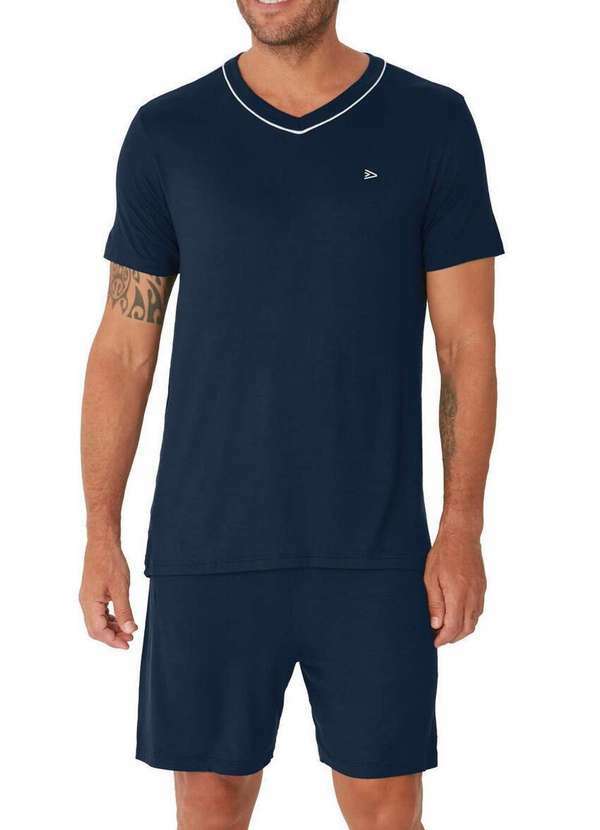 Malwee - Pijama Masculino Curto Malwee 1000130738 02023-Marinho