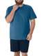 Malwee - Pijama Masculino Curto Malwee 1000130765 Plus Size 00845-Azul-Marinho - variação: 00845-Azul-Marinho