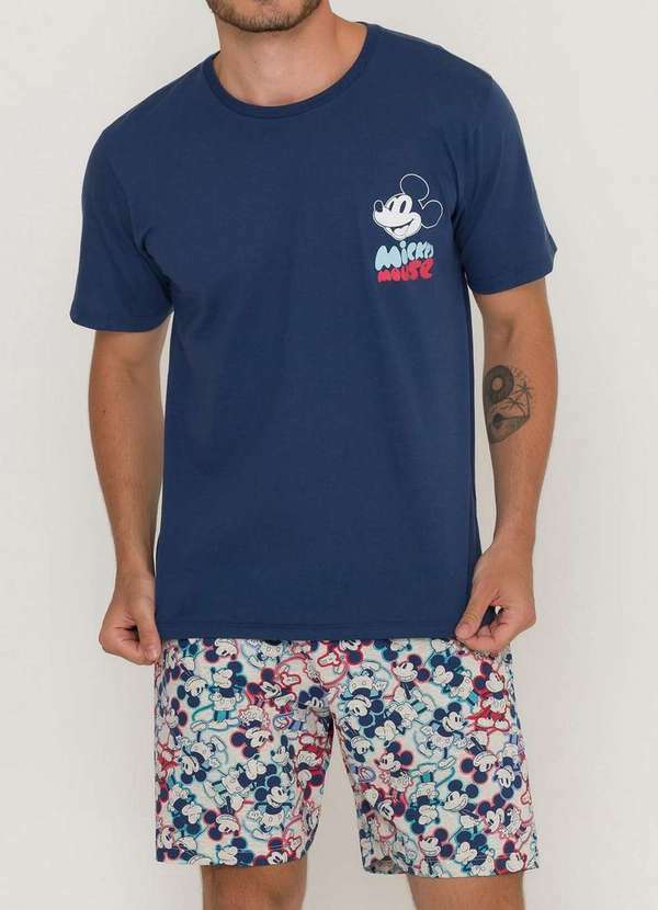 Disney - Pijama Masculino Curto Mickey Mouse 54.03.0015 Marinho
