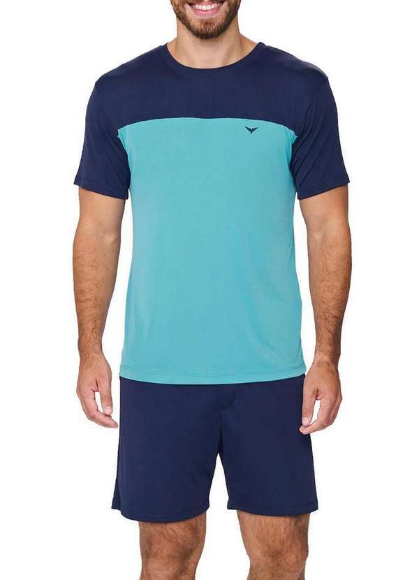 Podiun - Pijama Masculino Curto Podiun 258012 329-Marinho-Escuro