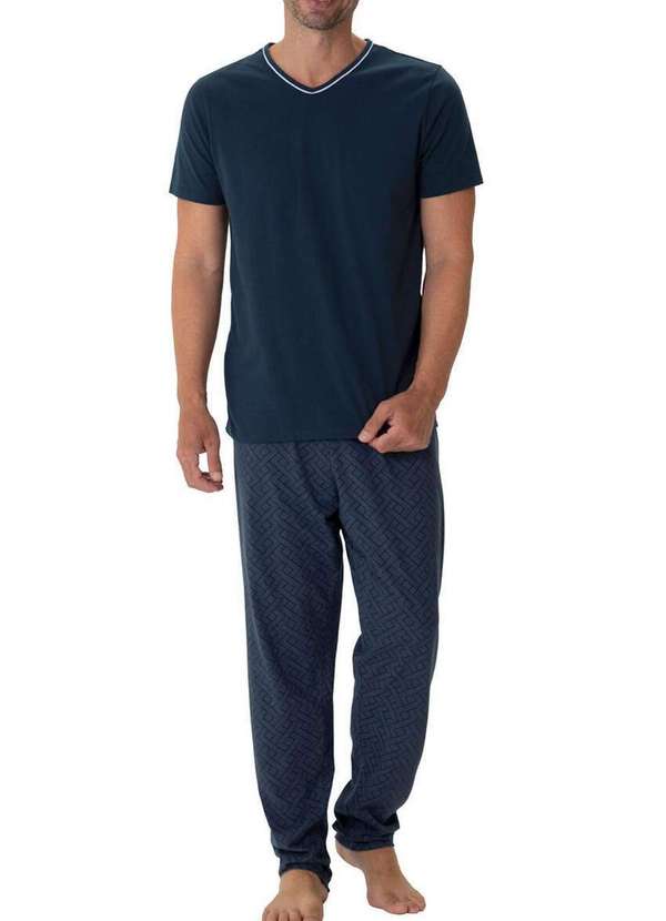Malwee - Pijama Masculino Longo Malwee 1000126768 02023-Marinho