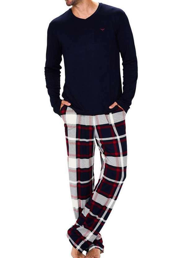 Podiun - Pijama Masculino Longo Podiun 248114 843-Xadrez-Hip-Hop
