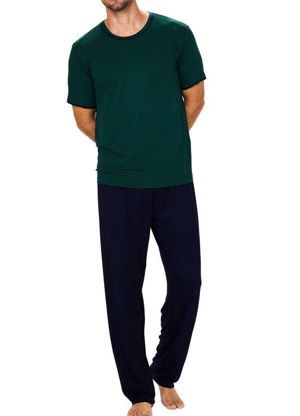 Podiun - Pijama Masculino Longo Podiun 248119 288-Verde-Rap