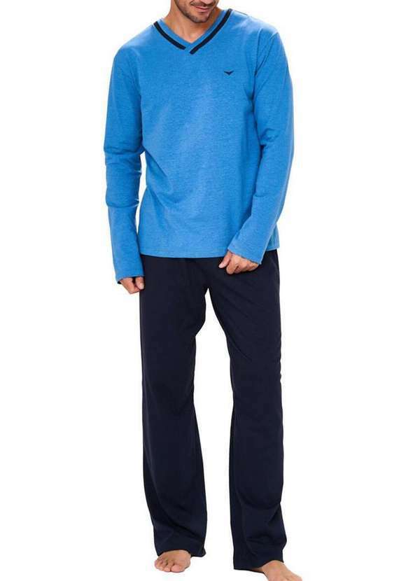 Podiun - Pijama Masculino Longo Podiun 248133 315-Mescla-Ritmo