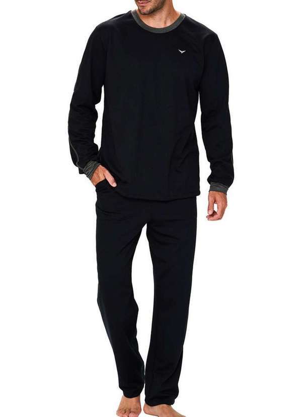 Podiun - Pijama Masculino Longo Podiun 248152 002-Preto