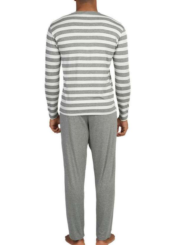 Podiun - Pijama Masculino Longo Podiun 258128 440-List.Mescla-Off 2