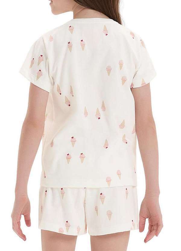 Cor com Amor - Pijama Infantil Menina Curto Cor com Amor 2050119 Off-White 2