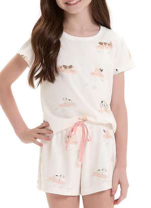 Pijama Infantil Menina Curto Cor com Amor 2050122 - COR COM AMOR