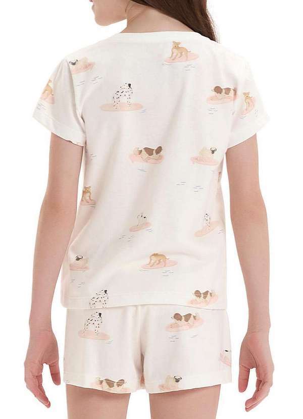 Cor com Amor - Pijama Infantil Menina Curto Cor com Amor 2050122 Off-White 2