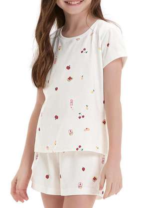 Pijama Infantil Menina Curto Cor com Amor 2050132 - COR COM AMOR