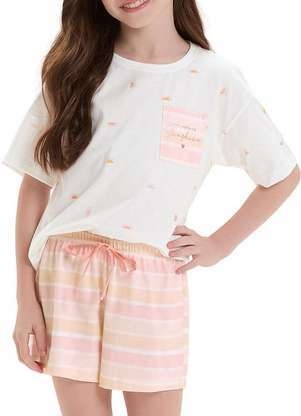 Pijama Infantil Menina Curto Cor com Amor 2050133 - COR COM AMOR