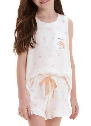 Pijama Infantil Menina Curto Cor com Amor 2050135 - COR COM AMOR