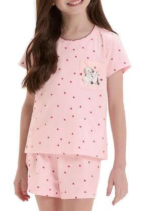 Pijama Infantil Menina Curto Cor com Amor 2050139 - COR COM AMOR