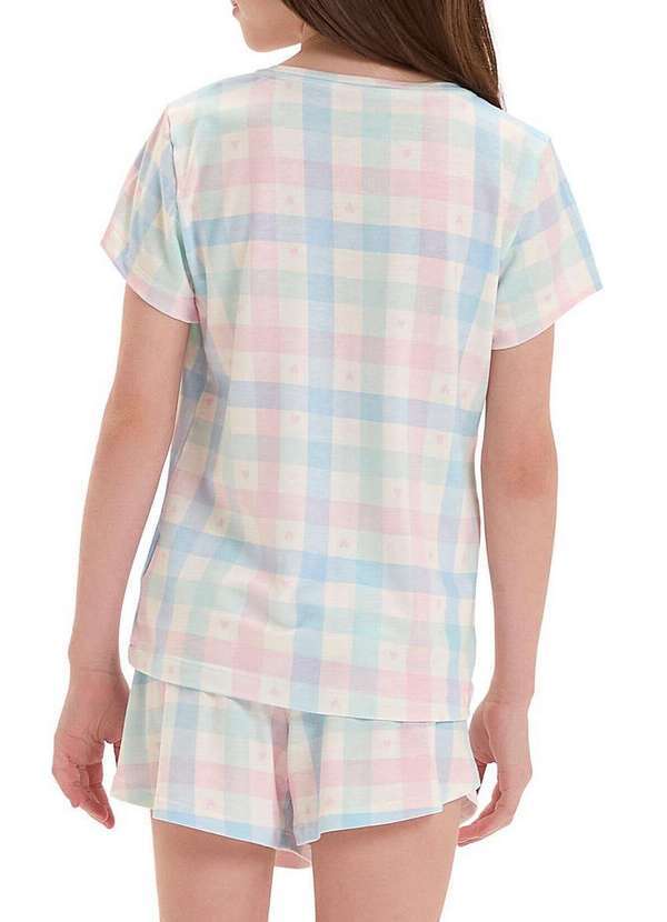Cor com Amor - Pijama Infantil Menina Curto Cor com Amor 2050141 Xadrez-Colorido 2