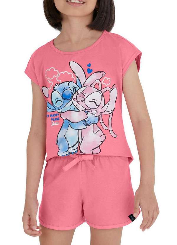 Malwee - Pijama Infantil Menina Curto Malwee 1000129718 01628-Rosa