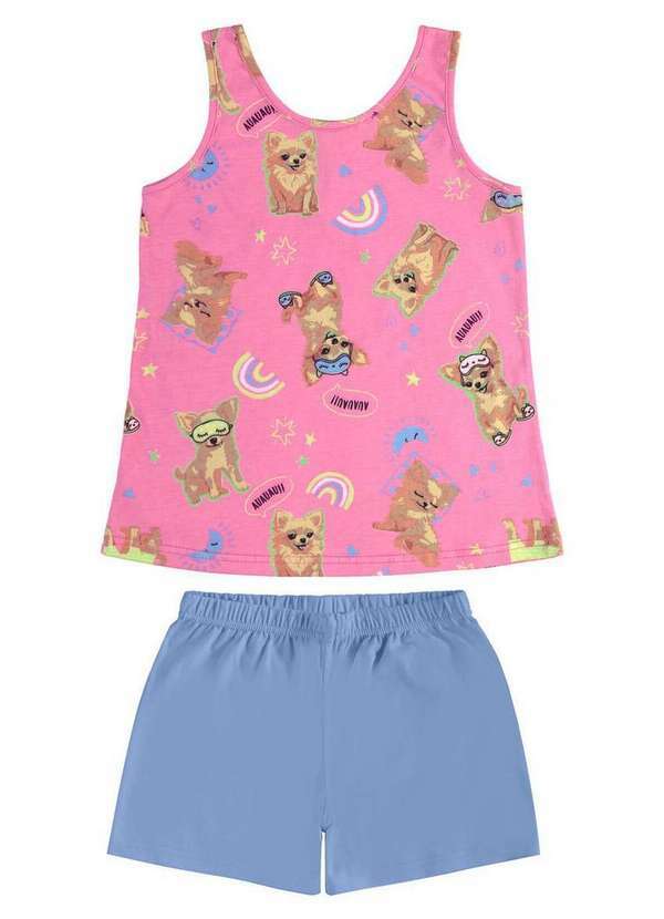 Malwee - Pijama Infantil Menina Curto Malwee 1000130561 Ds74b-Rosa