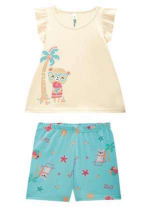 Pijama Infantil Menina Curto Malwee 1000131948 - MALWEE
