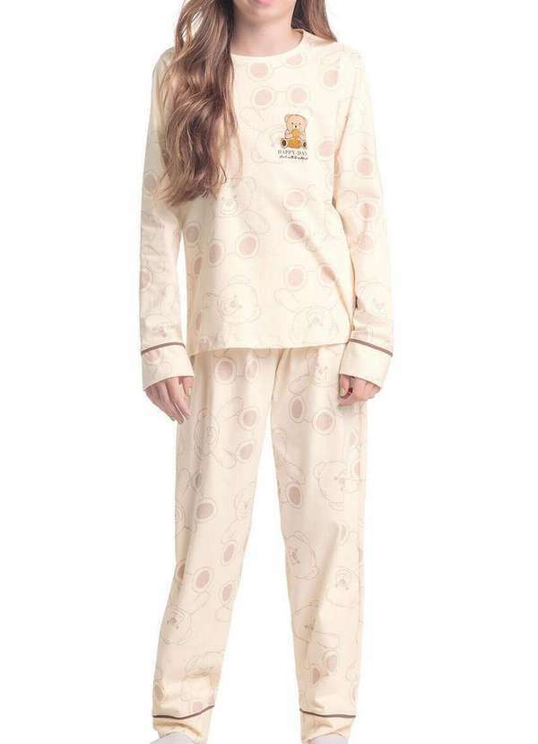 Espaço Pijama - Pijama Infantil Menina Longo Espaço Pijama 4050046 Off-White