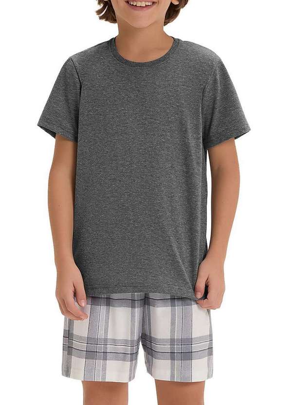 Cor com Amor - Pijama Infantil Menino Curto Cor com Amor 2060065 Cinza-Médio