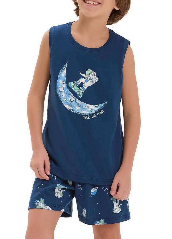 Cor com Amor - Pijama Infantil Menino Curto Cor com Amor 2060068 Azul