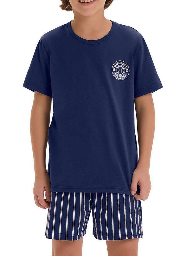 Cor com Amor - Pijama Infantil Menino Curto Cor com Amor 2060073 Marinho