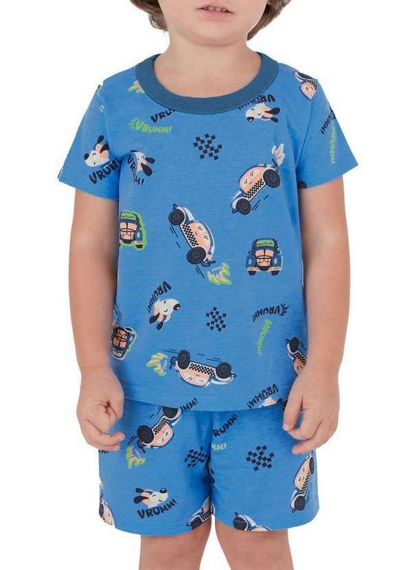 Malwee - Pijama Infantil Menino Curto Malwee 1000130558 Ds87a-Azul
