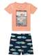 Malwee - Pijama Infantil Menino Curto Malwee 1000131957 01433-Laranja-Marinho - variação: 01433-Laranja-Marinho
