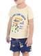 Malwee - Pijama Infantil Menino Curto Malwee 1000131957 01433-Laranja-Marinho - variação: 02143-Off-White-Marinho