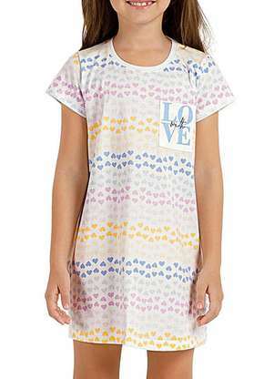 Camisola Infantil Menina Curta Cor com Amor 2050049 - COR COM AMOR